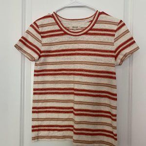 Madewell Orange Striped T-Shirt
